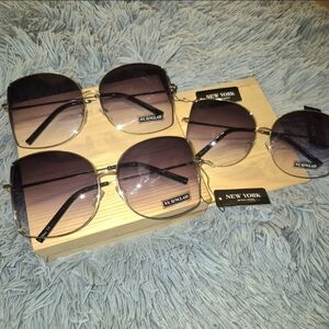 Women's Gradient Sunglasses - Gold, Black and Purple